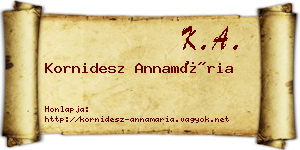 Kornidesz Annamária névjegykártya