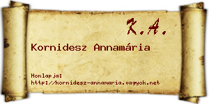 Kornidesz Annamária névjegykártya